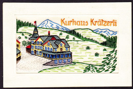 1933 Gestickte AK: Kurhaus Krätzerli Mit Kurhaus Stempel. Aus Urnäsch Nach Zürich - Urnäsch