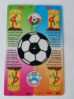 OMAN /GPT   OMN65/OMN68 PUZZLE/FOOTBAL TOURNAMENT 96 MUSCAT     RO 2X1,5 2X 3      NICE USED CARDS      **9404** - Oman