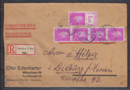 Dt.Reich R-Brief München 2BS/30.Jul.31 Mit 6x 435 (1x Rückseitig) Dabei Oberrand Walze - Storia Postale
