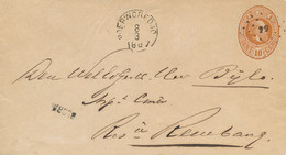 Nederlands Indië - 1887 - 10c Willem III, Envelop G6 Van L BLORA Via Punt/KR Poerworedjo Naar KR Rembang - Indie Olandesi
