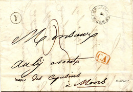 BELGIQUE - T18 SOLRE-SUR-SAMBRE + CA + BOITE RURALE Y SUR LETTRE AVEC TEXTE DE ROUVROY, 1844 - 1858-1862 Medaillen (9/12)