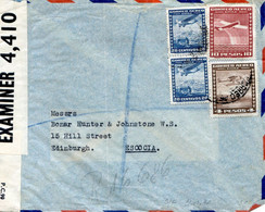Chili 1941  Scotland Edinburgh Censuré Registered Cover - Via New York Foreign - Poste Aérienne - Airplanes