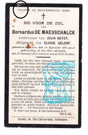 DP Bernardus De Maesschalck ° Zaffelare Lochristi 1847 † 1925 X Julia Beyst Xx Elodie Geldof - Santini