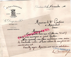 33- BORDEAUX- RARE LETTRE  TRAITE G. DAGENS -VINS VITICULTEUR- 1911 A COUTURIER MEDECIN A MERINCHAL CREUSE - Alimentare