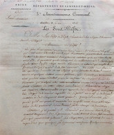 Lettre Minatoire De Marche En 1812 Département Sambre Et Meuse Le Sous Préfet Baron De L’empire - Manuscripts