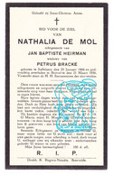DP Nathalia De Mol ° Zaffelare Lochristi 1866 † Beervelde 1936 X JB. Heirman Xx Petrus Bracke - Imágenes Religiosas