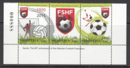 2015 Albania Albanie Football Federation  Complete Strip Of 3 MNH - Albania