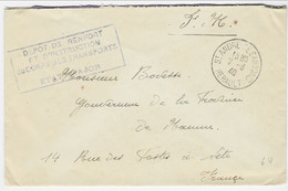 Brief Van St.ANDRE DE SANSONIS Naar Gouverneur De La Province De Namur - Stempel DEPOT DE RENFORT ET D'INSTRUCTION - Brieven