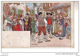 REF15.200 ILLUSTRATEUR ALSACIEN   P.KAUFFMANN. USAGES ET COSTUMES D'ALSACE. LOUAGE DES SERVANTES - Kauffmann, Paul