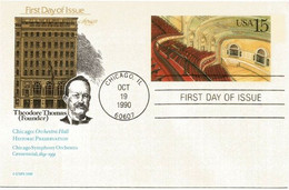 Chicago Symphony Orchestra Centennial.  Postal Stationery, First Day Of Issue Chicago 1990 - 1981-00