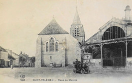 CPA . [89] Yonne > ST-VALERIEN > PLACE DU MARCHE - Carte Peu Commune - Daté 1904 - TBE - Saint Valerien