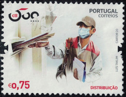 Portugal 2020 Oblitéré Used 500 Ans De La Distribution Du Courrier Distribuição Y&T PT 4658 SU - Usati