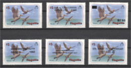 Anguilla 1982, Pellican, Overp. Scout, , UPU, Slavery, 6val - Pélicans