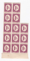 Colonie Française 1945/46 Bloc 13 Timbres Taxe 1 Franc, Neufs - Postage Due