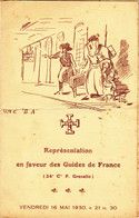 Scoutisme - Guides De France - Programme Spectacle 16/05/1930 - Illustrateur Quai De Gare - Guy De Maupassant - Padvinderij