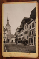 Photo 1880's Aarau Vordere Vorstadt Suisse Kirche Schweiz Photographie Animée ALBUMINÉ S/ CARTON Format Cabinet CDC - Alte (vor 1900)