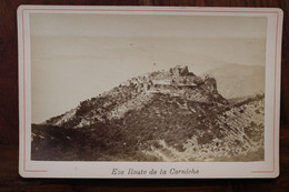 Photo 1880's EZE Route De La Corniche Tirage Sur PAPIER ALBUMINÉ CARTON Photographe VIALE Format Cabinet CDC Nice - Old (before 1900)