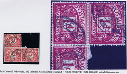Ireland Transition Dublin 1923 Piece With GB 1d Red Postage Due Block 3 Used After Independence BALLSBRIDGE 31 JA 23. - Timbres-taxe
