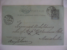 SENEGAL - POSTAL TICKET SENT FROM DAKAR TO MANCHESTER (GREAT BRITAIN) BY PAQ FR Nº3 IN 1897 IN THE STATE - Otros & Sin Clasificación