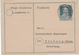 Ganzsache Friedberg Augsburg 1947 > Neuburg Donau - Enteros Postales