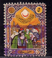 TURCHIA TURKÍA TURKEY 1927 TURKEY SURCHARGED TURKISH LEAGUE OF THE RED CRESCENT CHARITY STAMPS USED USATO OBLITERE' - Impuestos