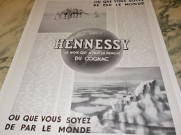 ANCIENNE PUBLICITE DANS LE MONDE COGNAC HENNESSY 1933 - Alcools