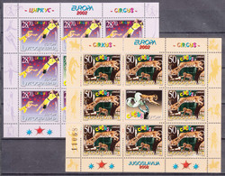 Yugoslavia Republic 2002 Europa Circus Mi#3076-3077 Mint Never Hinged Kleinbogen - Unused Stamps