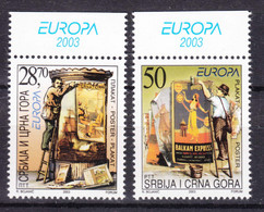 Yugoslavia, Serbia And Montenegro 2003 Europa Mi#3114-3115 Mint Never Hinged - Nuevos