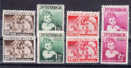 Yugoslavia Kingdom 1938 Mi#350-353 And Mi#366-369 Mint Hinged - Ongebruikt