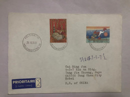 Finland  Posted Cover Sent To China With Stamp,2000 Christmas - Brieven En Documenten