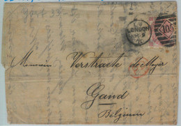 82211 - GB - Postal History -  SG # 103 (probably) On COVER To BELGIUM  1870 - Covers & Documents