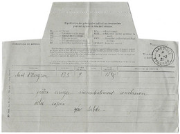 Télégramme 5 2 1921 - Cachet à Date LAGUIOLE - Aveyron - - Télégraphes Et Téléphones
