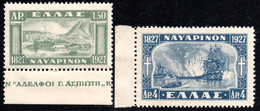 781.GREECE,1927-1928 NAVARINO,NAVAL BATTLE.HELLAS 485,486 SC.338,339 MNH,VERY FINE AND VERY FRESH. - Nuevos