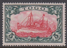 1909 - 1919. TOGO 5 MARK Kaiserjacht SMS Hohenzollern. 26:17. Hinged. Signed BBP IIA (Michel 23 A) - JF518542 - Togo