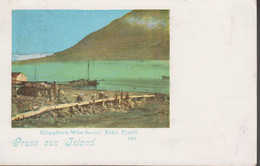 1900. ISLAND. Aur-Issue. 5 Aur Green. Perf. 12½ On Rare And Beautiful Postcard Motive: Gruss ... (Michel 13B) - JF518572 - Storia Postale