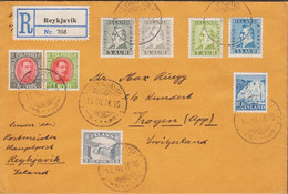 1936. ISLAND. Matthias Jochumsson 3 +5 + 7 + 35 Aur Together With 5 Aur GEYSIR, 10 Aur DYNJA... (Michel 184+) - JF518583 - Lettres & Documents