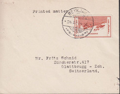 1934. ISLAND. Very Interesting Franking 10+10 AUR SLUSAVARNIR On Printed Matter To Glattbrugg... (Michel 168) - JF518584 - Covers & Documents