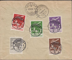 1935. DANMARK. Air Mail. Complete Set (5 Values) On R-cover LUFTPOST To Luzern, ... (Michel 143-145, 180-181) - JF518592 - Poste Aérienne