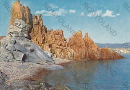 CARTOLINA  ARBATAX,NUORO,SARDEGNA,TORTOLI,SCOGLI ROSSI,BELLA ITALIA,LUNGOMARE,BARCHE A VELA,MARE,SPIAGGIA,VIAGGIATA 1974 - Cagliari