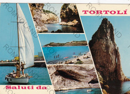 CARTOLINA  TORTOLI,NUORO,SARDEGNA,SALUTI,BELLA ITALIA,MARE,SOLE,LUNGOMARE,BARCHE A VELA,MARE,SPIAGGIA,VIAGGIATA 1974 - Cagliari