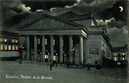 038 535 - CPA - Belgique - Bruxelles - Théâtre De La Monnaie - Nuit - Monumenti, Edifici