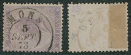 émission 1865 - N°21 Obl Double Cercle "Mons". Rare Sur 1F !  / Dentelure Non Vérifiée. - 1865-1866 Profiel Links
