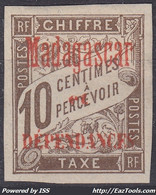 MADAGASCAR : TAXE NON DENTELE 10c BRUN N° 2 NEUF SANS GOMME - Postage Due