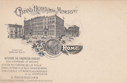 ROMA-GRAND HOTEL=DE LA MINERVE=CARTOLINA NON VIAGGIATA ANNO 1900-1902-RETRO INDIVISO - Cafés, Hôtels & Restaurants