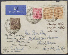 INDIA ,1936,TO ENGLAND , FROM BOMBAY ELPHINSTON CIRCLE, TO , LONDON AIRMAIL COVER - Poste Aérienne