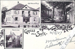 68 Haut-Rhin, Soultz, Gruss, Trois Vues Café Edmond Rouby - Soultz