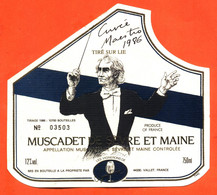 Etiquette De Vin De Muscadet De Sèvre Et Maine Cuvée Maestro 1986 à Vallet - 75 Cl - Chef D'orchestre - Vin De Pays D'Oc