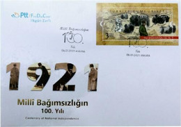 TURKEY/2021 - (FDC) Centenary Of National Independence (Ataturk), MNH - Lettres & Documents