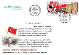 TURKEY / 2021 - (FDC) The Centenary Of The National Anthem, MNH - Lettres & Documents