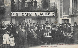 RARE-  LAURENS - HERAULT - 1912 - PRES DE ROUJAN - CAFE GLACIER - Andere Gemeenten